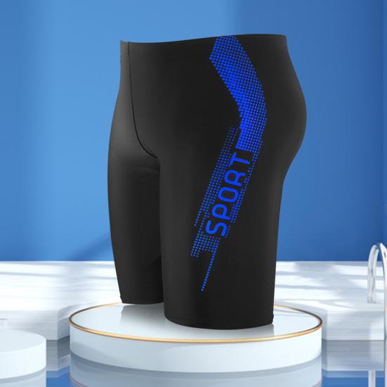 Costume da bagno da uomo con coulisse interna, vita media, design aerodinamico, patchwork di colore, stampa di lettere, pantaloncini da bagno, abbigliamento da spiaggia