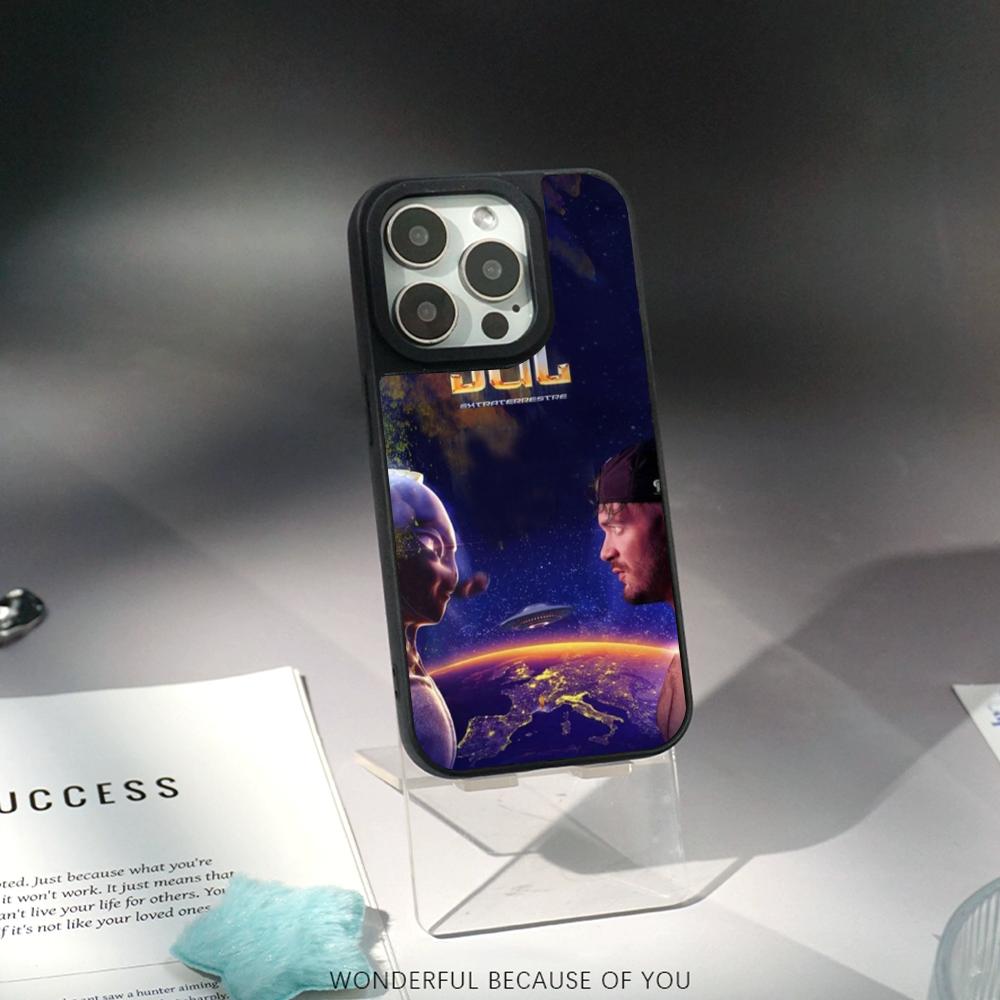 

Cool singer pop JuL logo poster Phone Case for iPhone 17 16 e 15 14 13 12 Pro Max Sheepskin Silver-edged protective case iPhone17