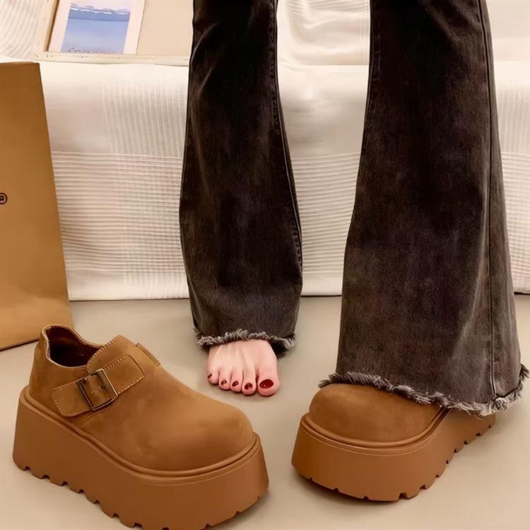 Samt-Birkenstocks mit dicker Sohle Frühjahrs-Erhöhung Muffin Retro-Birkenstocks