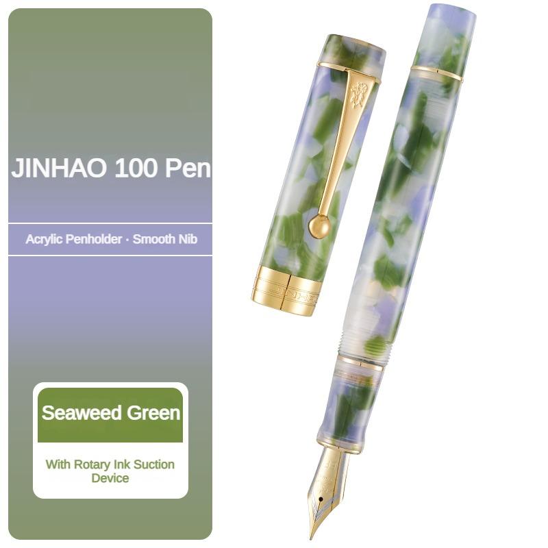 Jinhao 100 Centennial Harz Füllfederhalter EF/F M / Gebogene Feder Goldener Clip Business Büro Schulbedarf Schreibwaren PK 9019 (as the picture,F) gray