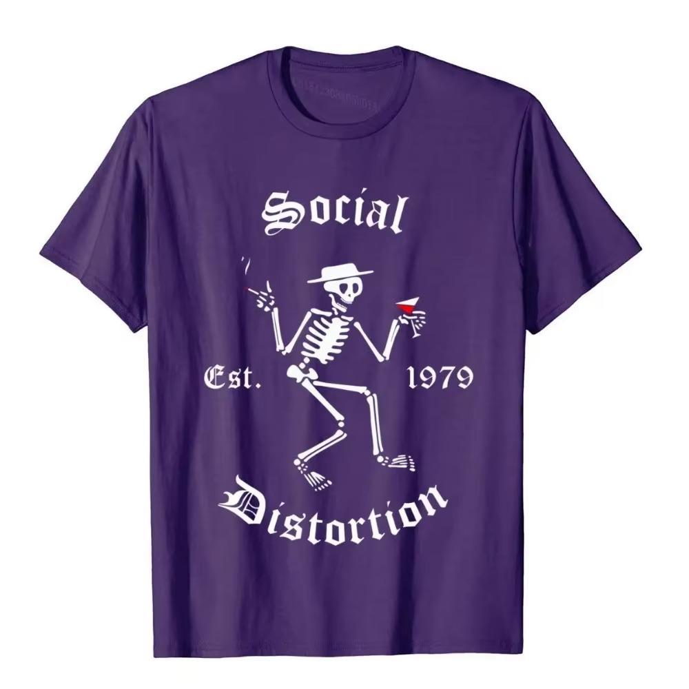 Vintage Social Arts Distortion Band Musik 1979 Legender Gåvor Översized T-shirts Designer Herr T-shirts Bomullstopar T-shirts Bekväma