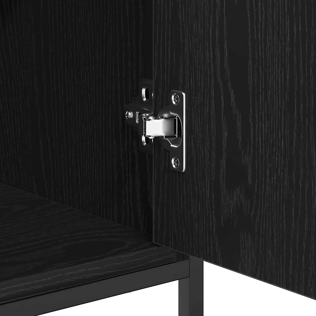 Sideboard in Black Oak Look 100 x 35 x 80 cm Engineered Wood