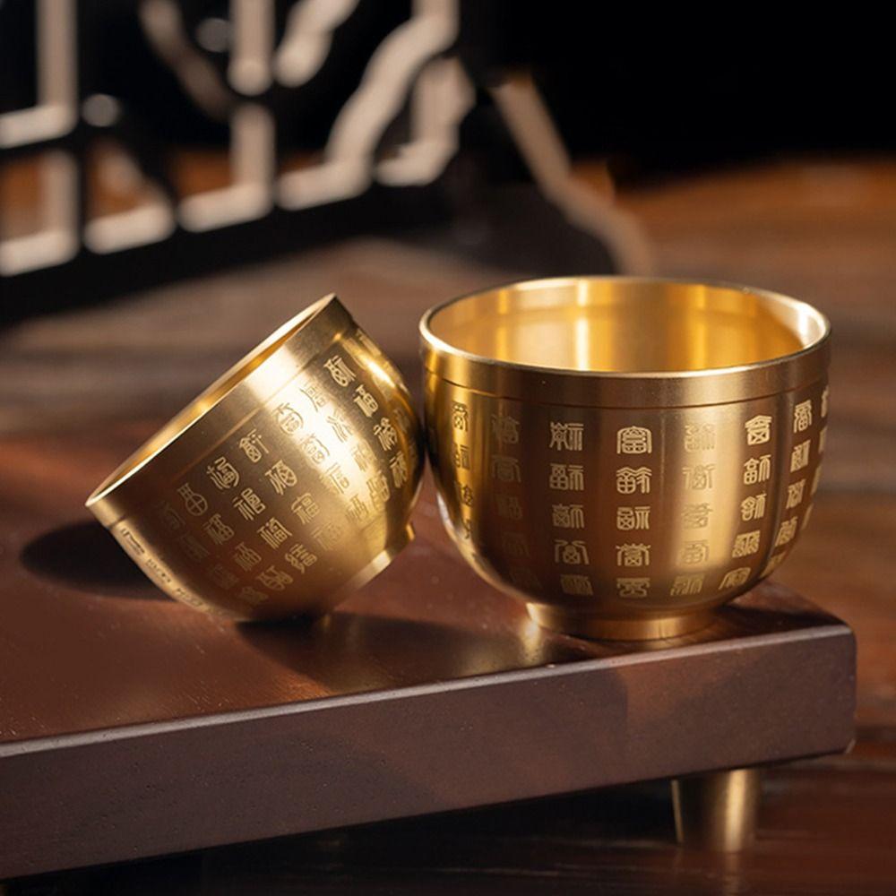 1Pcs Small Mini Pure Brass Cornucopia Wealth Attracting Baifu Jar Cup  Home Decoration Accessories