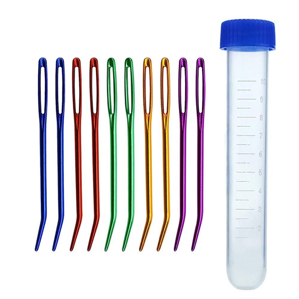 Sewing Accessories Bent Tip Large Eye Darning Needles Aluminum Multicolor Crocheting Hooks Yarn Needles