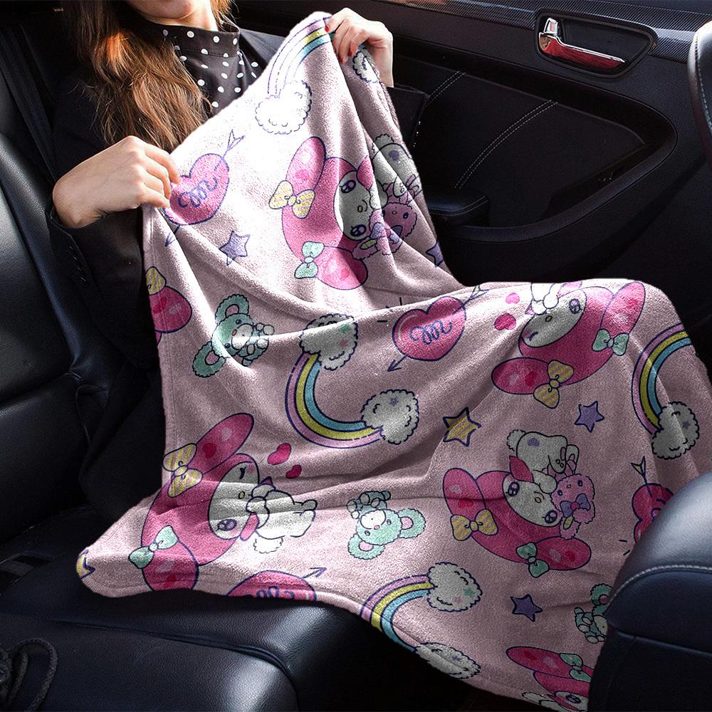 1pc My Melody blanket Lightweight Flannel Throw for Sofa Bed Travel Camping Livingroom Office Couch Chair