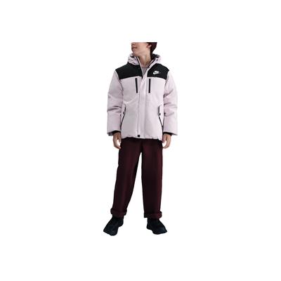 Down Jacket Fleece Lined Warm Hooded Zipper Letter Duck Down Kids Jackets HQ7165-019