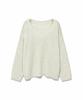 MOAA Sheer Loose V-Neck Knit (Ivory)