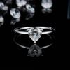 Fashion 925 Sterling Silver Heart Cut 5*8MM VVS1 D Real Moissanite Diamond 18K White Gold Rings Anniversary Gift Jewelry