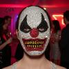 Clown Cosplay Mask Halloween Rhinestone Mask, Creepy Joker Full Face Sparkling Scary for Masquerade Costume Party