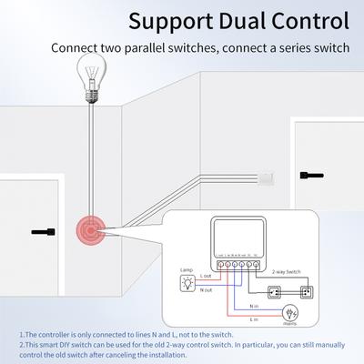 מתג חכם מיני Tuya WiFi 1/2 מודול מתג אורים מפסק ממסר DIY שליטה דו-כיוונית עובד עם Alexa Alice Google Home