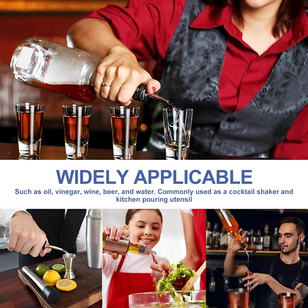 24Pcs Liquor Bottle Pourer Stainless Steel Wine Bottle Pourer with Dust Cover Wine Dispenser Precise Flow Control Wine Pouring