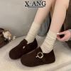 Cowhide version inner height-increasing women's shoes all-inclusive autumn new one-pedal single shoes casual child