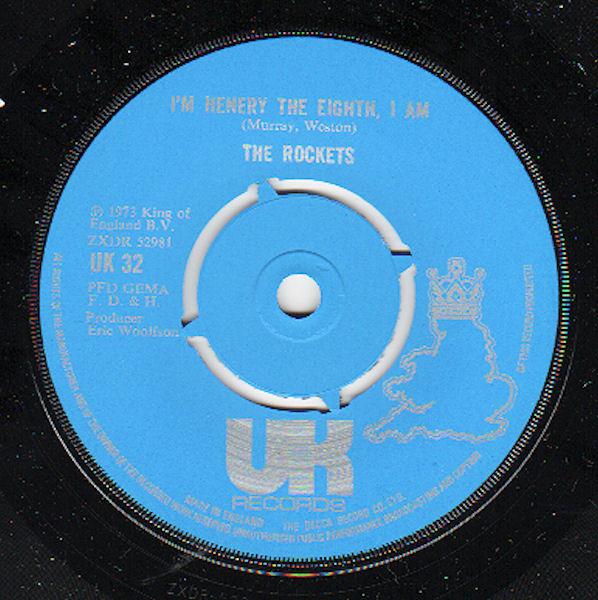 

7inch Record ROCKETS Im Henery The Eighth I Am UK32 UK 1973 UK Pop Used