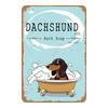 Funny Dogs Tin Signs Bulldog Husky Chihuahua Dachshund Retro Metal Posters Wall Decor Puppy Bath Time Vintage Iron Paintings