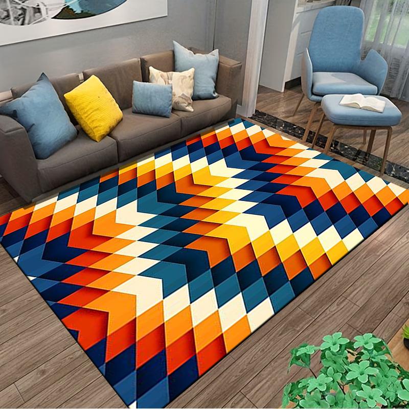 Geometric Chevron carpet Non-slip rug suitable for living room and bedroom sofas
