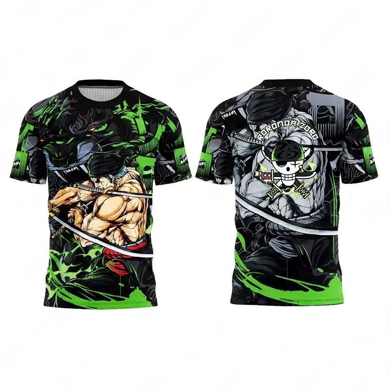 

2026 One Piece Anime Roronoa Zoro 3D Printed Football Jersey For Men T Shirt Summer Sports Cosplay S