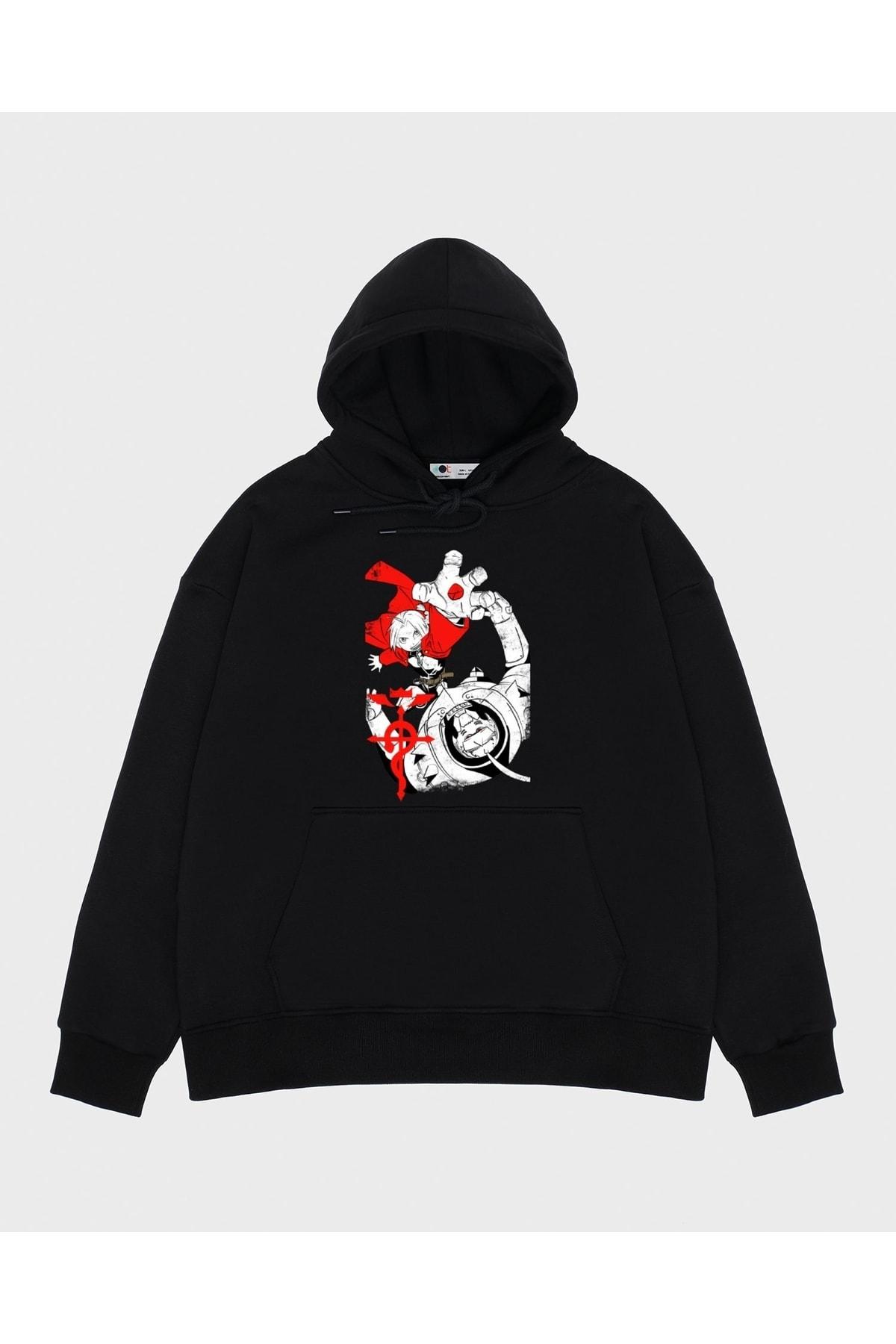 

Unisex Siyah Kapşonlu Sweatshirt Brothers