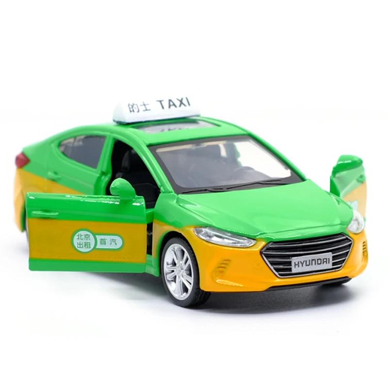 Taxi slitinový odlitek model auta s natahováním pro děti, dárky, vzdělávací hračka, kolekce