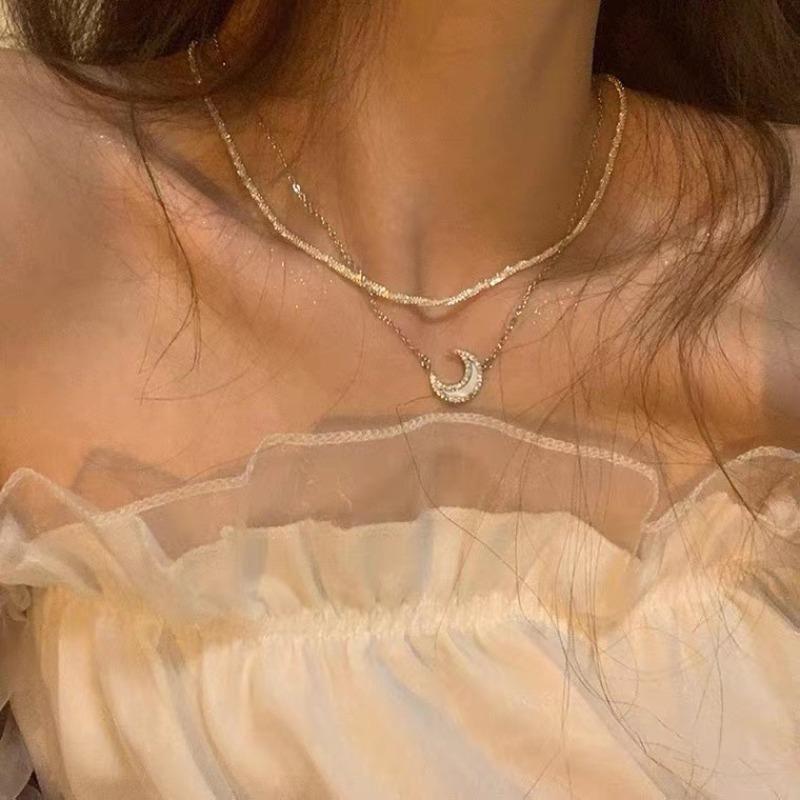 Feeling shell love necklace female niche design versatile girlfriend bow collarbone chain niche neck chain exquisite