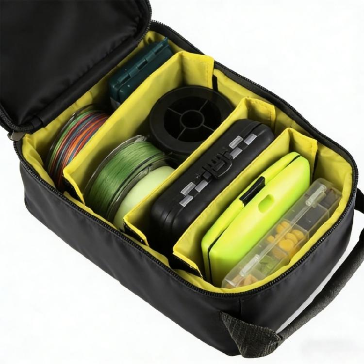 Spacious Fishing Equipment Accessory Pouches Tackle Gear Organizers Features Adjustable Interior For Efficient Storage