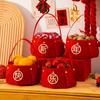 Red Candy Storage Bag Felt Gift Bags Joyful New Year Handheld  Fruit Basket  Party Decor
