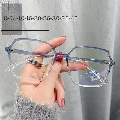 0-1.0-1.5-2.0 A-4.0 Gafas de Miopía Terminadas para Hombre Mujer Transparentes Lentes Negativas Gafas para Ojos Miopes con Filtro de Luz Azul