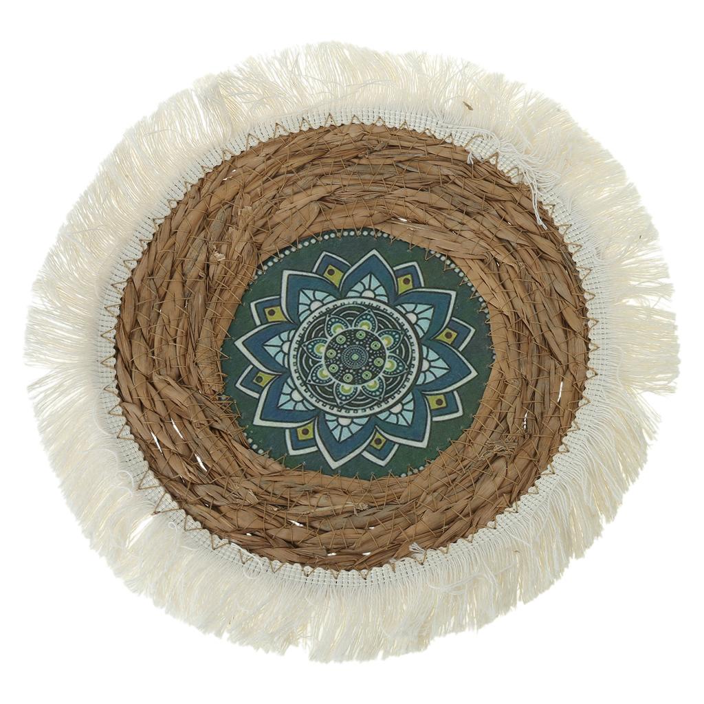 Vintage Grass Weave Wall Decorations Beautiful Woven Wall Decorations Handmade Round Grass Weaving Hangings Ornaments