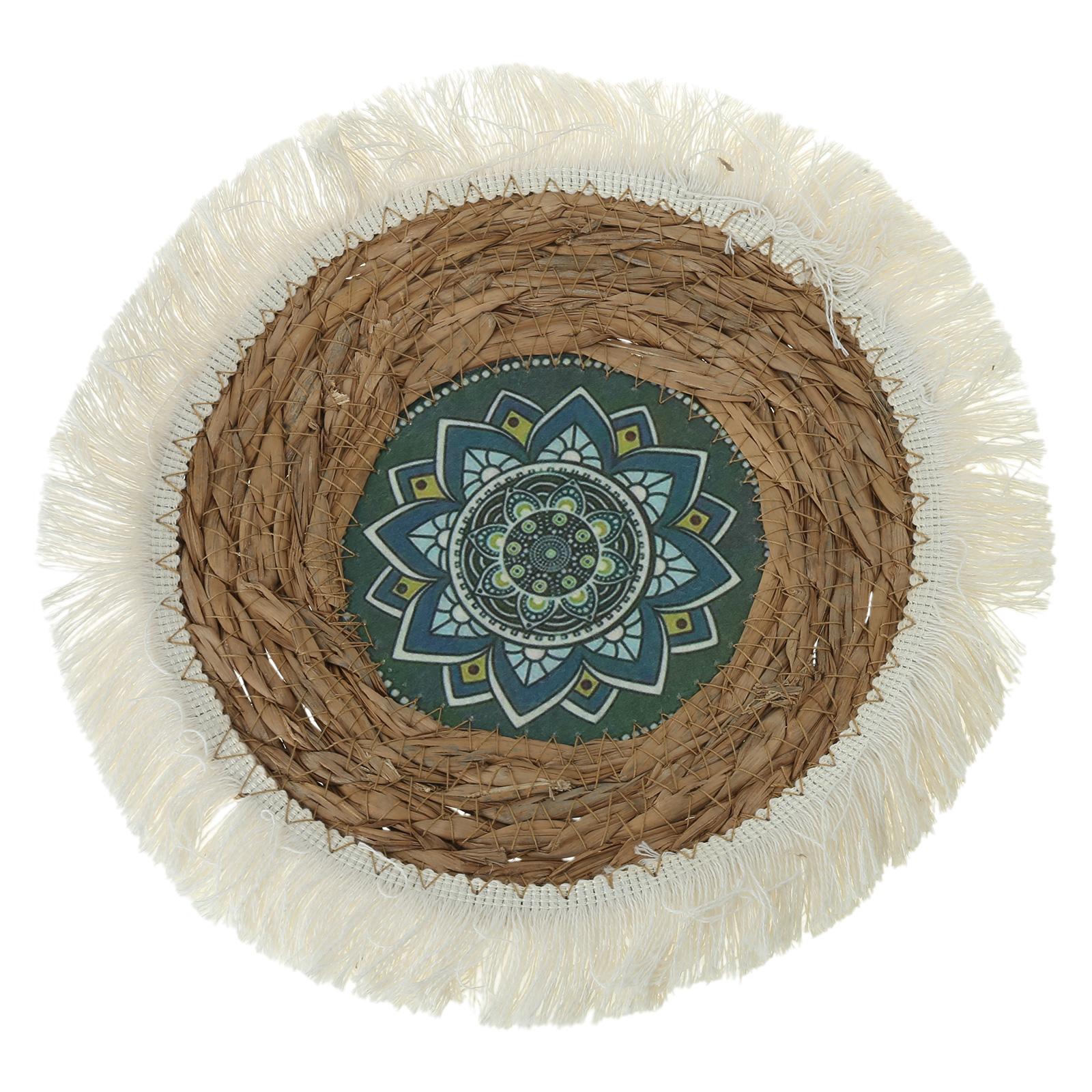 

Вінтажні Настінні Прикраси з Трави Красиві Плетені Настінні Прикраси Ручної Роботи Круглі Плетені з Трави Підвіски Прикраси 14