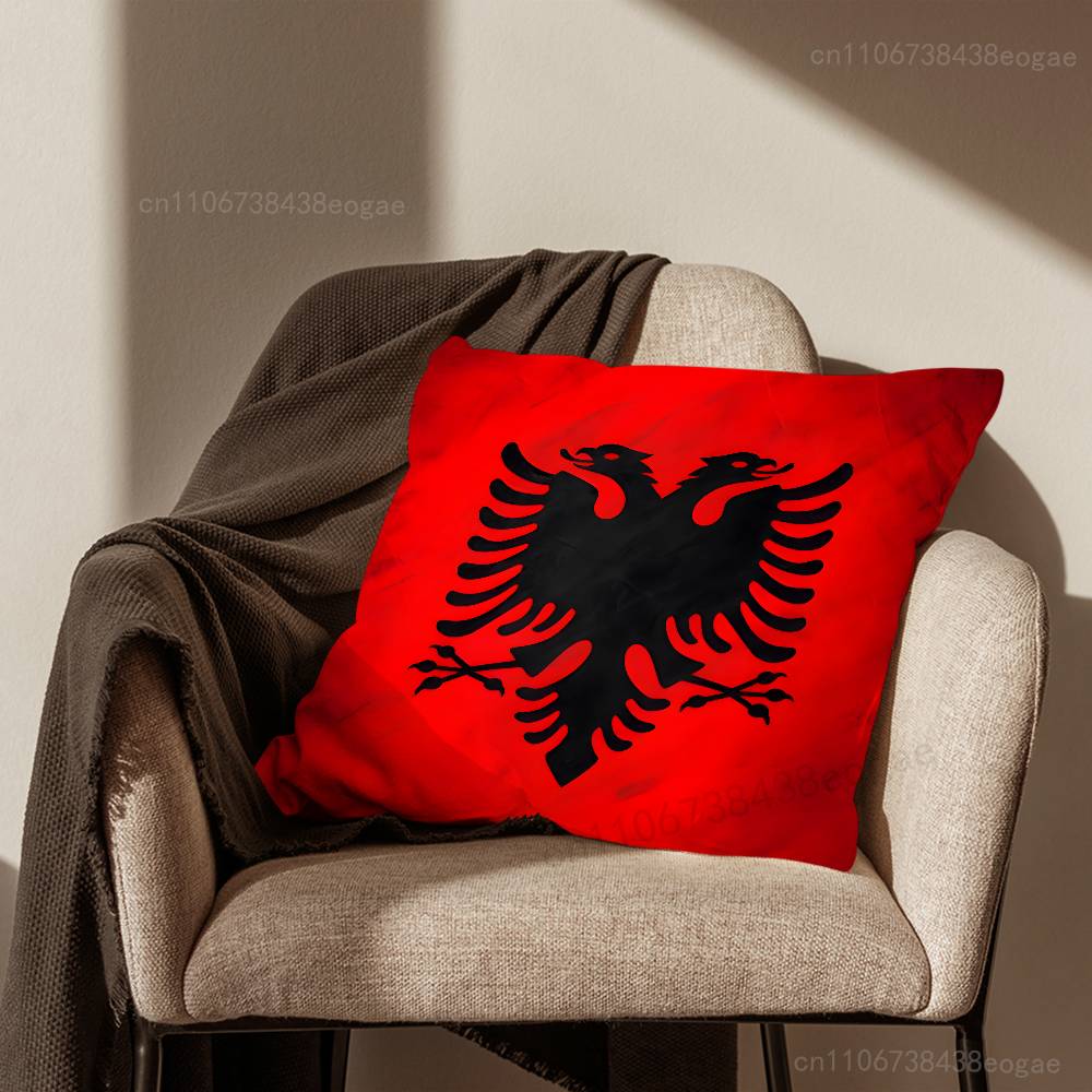 Cool A-Albania Flag  Throw Pillow Case For 45*45cm,55*55cm,30*30cm For Home Bedroom Decoration And Protector