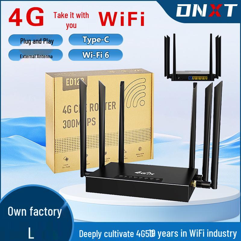 ED128 Industrial-Grade 4G WiFi Router with Detachable Suction Cup Antenna and Enhanced Wall Penetration