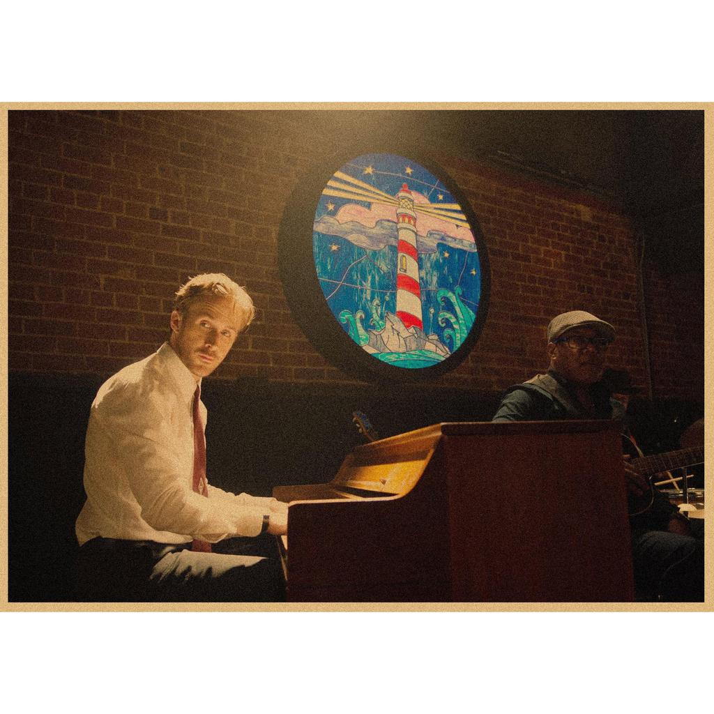 La La Land Retro Music Film Poster - Kraft Paper Wall Decor Mural