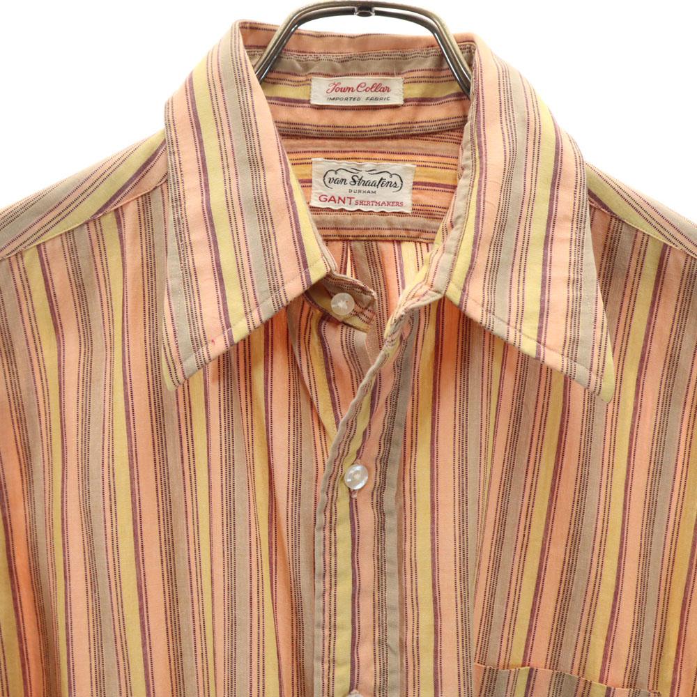 GANT 60s 70s vintage Striped Pattern Long sleeve shirt Brown Men's Used