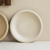 Minimalist Style Thick Edge Large Plate Sesame Glaze Plate Ceramic Plate Round Vegetable Plate Household Matte Plate Salad Plate