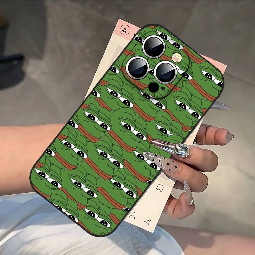 Sad Frog P-Pepe Funny Phone Case For IPhone 17 16 15 14 13 12 11 PRO MAX PLUS Mini TPU Soft To Skin-friendly Case