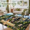 Crystal Velvet Square Rug Custom NameHunter × Hunter Pattern Non Slip Home Floor Decor Rug