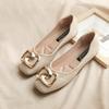 Office Woman Flats Square Toe Shoes for Women Moccasins Chic Point Summer 2025 Elegant Non Slip Casual with Discount Popular On