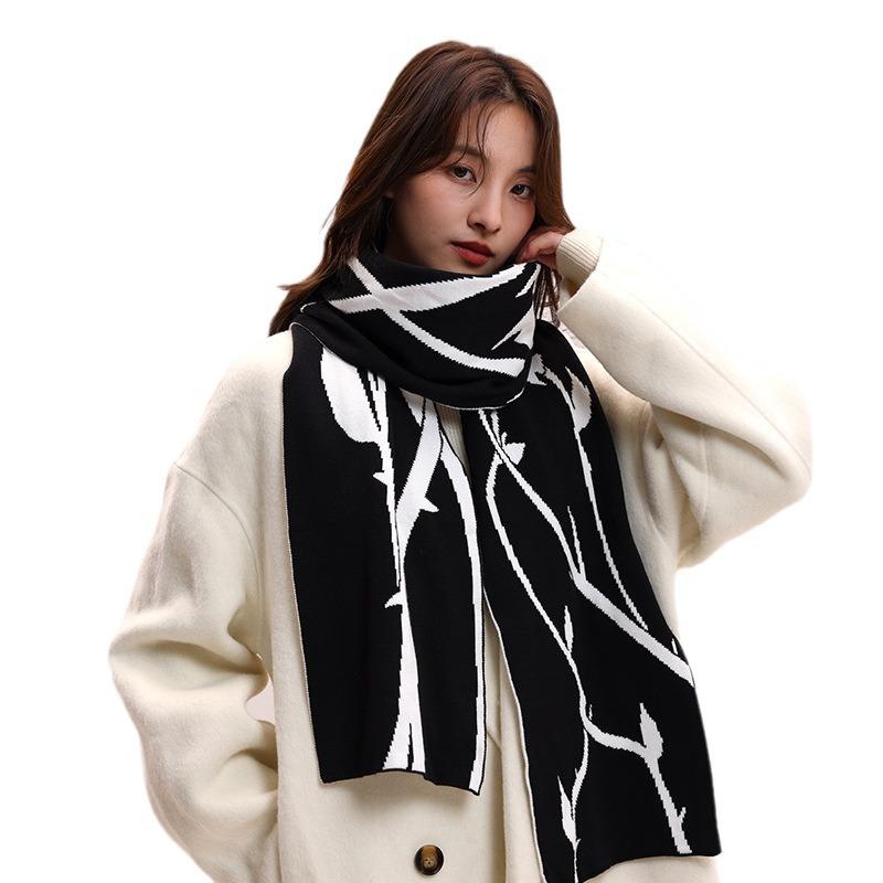 Winter knitted wool scarf lengthened thorns rose atmosphere winter scarf rabbit velvet core-spun yarn couple scarf