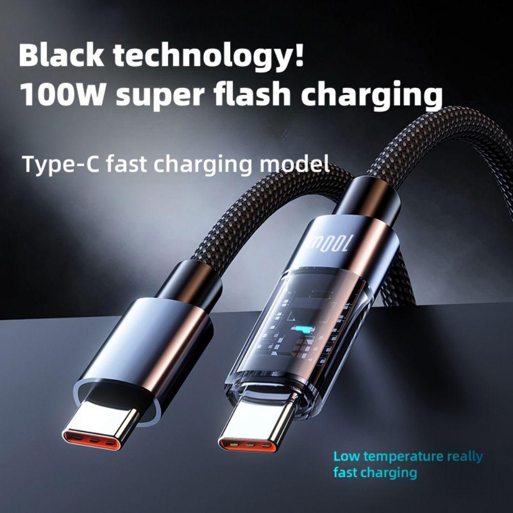 USB C To USB C Cable 100W Braided Type C Power Cable Fast Charger Cable Data Cord Compatible For IPhone 15