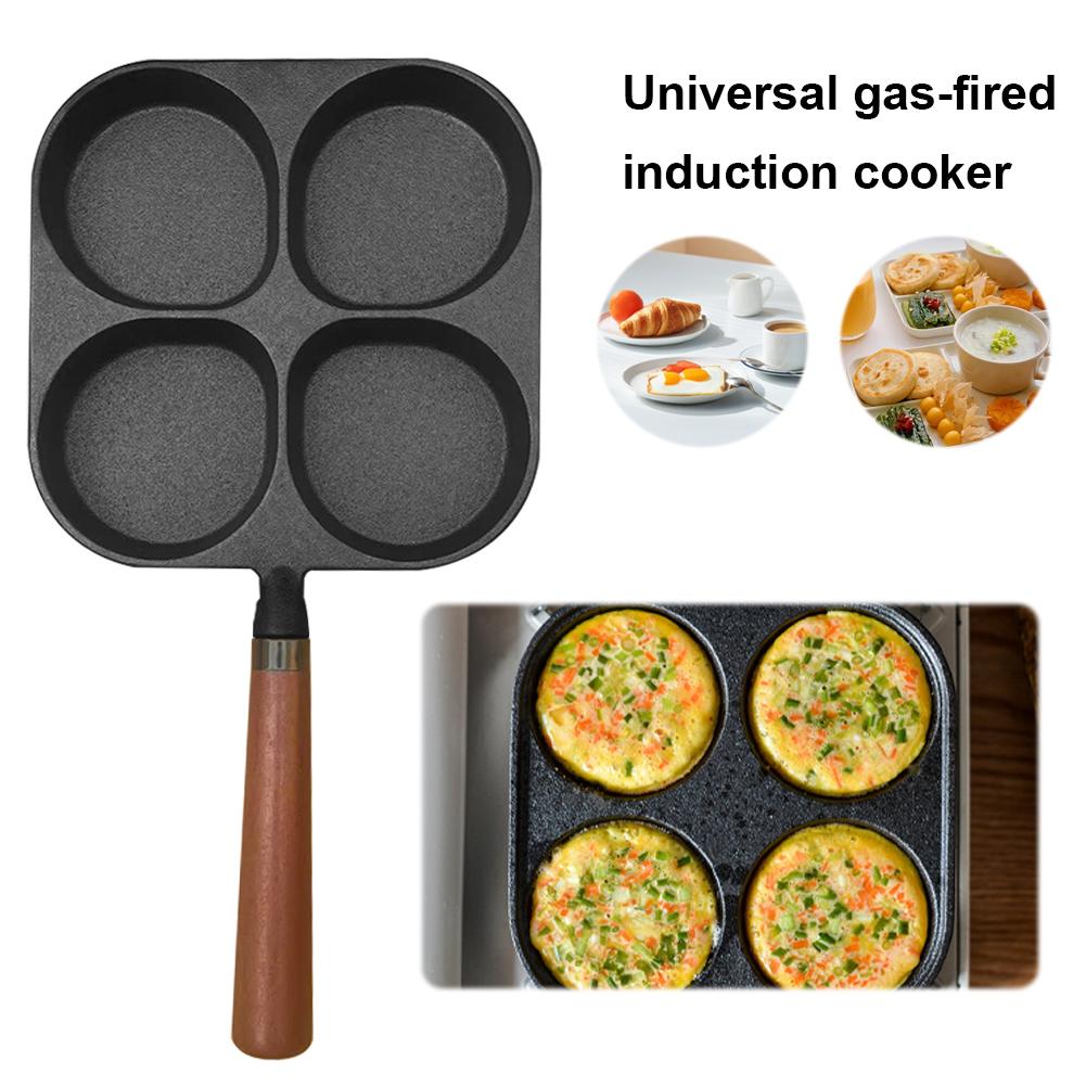 4 Cups Steak Cooking Pans Non-Stick Frying Pot Pan Versatile Breakfast Skillet Compatible with Gas Stove and Induction Cooktop
