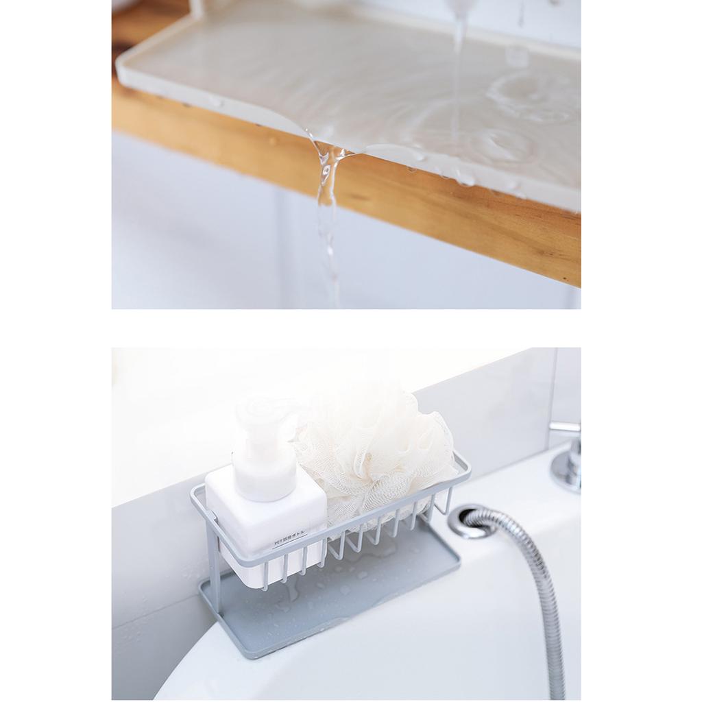 Suport de scurgere dublu pentru chiuvetă Suport de depozitare pentru burete Suport de scurgere pentru consumabile de depozitare pentru chiuvetă