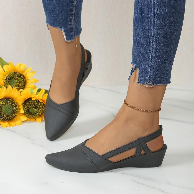 Fashion Women's Fashion Baotou Sandals Summer New Pointed Head Shallow Mouth Soft Sole Anti-landslide Heel Shoes