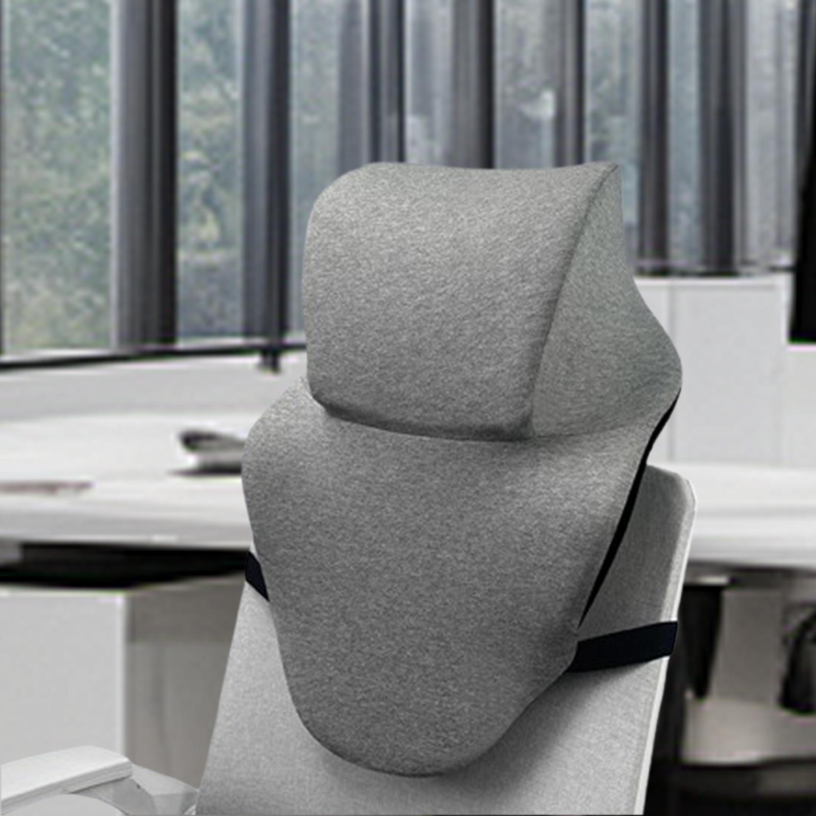 

Ergonomic Neck Support Cushion for Office Chair Memory Foam Travel Pillow Desk Workers сірий колір