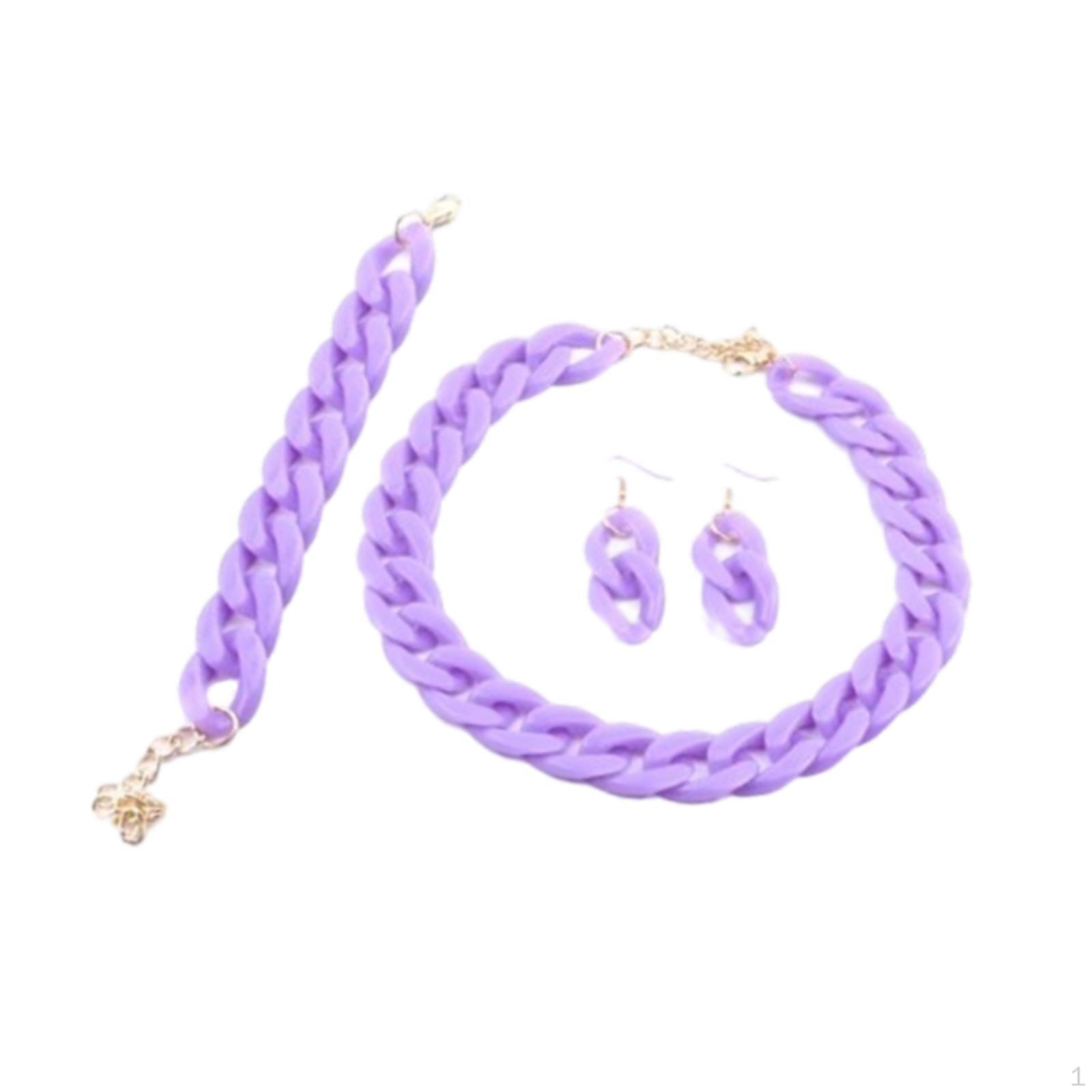 

Комплект акриловых украшений с ожерельем, браслетом и серьгами для женщин