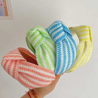 Böhmisch Ethnisch Sommer Bunt Strohweben Knoten Haarband Stirnband Erwachsene Haaraccessoires Haarschmuck