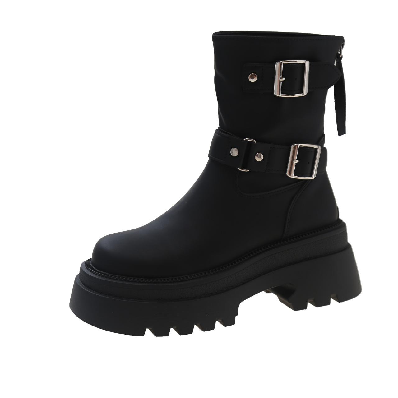 

Женские ботинки в британском стиле, не утомляющие ноги, на толстой подошве, увеличивающие рост, мягкие, эластичные, удобные, амортизирующие, нескользящие, повседневные, спортивные, ботинки Мартин 35