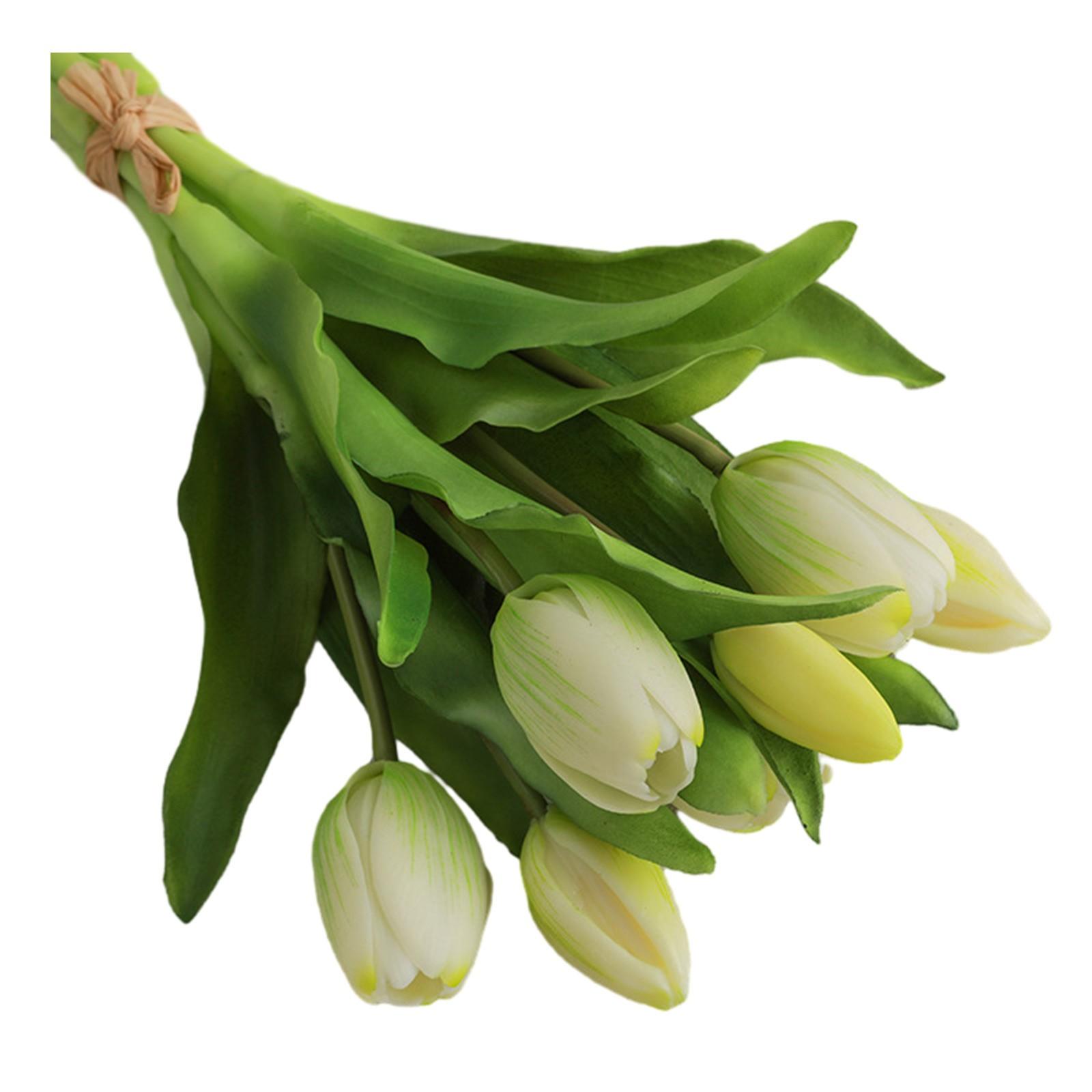 

Artificial Tulip Bouquet with 7 Flowers for Bedroom or Office Decoration білий