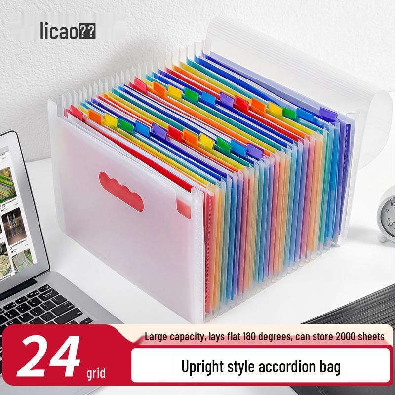 Vertical Expandable 24-Pocket A4 Accordion File Folder