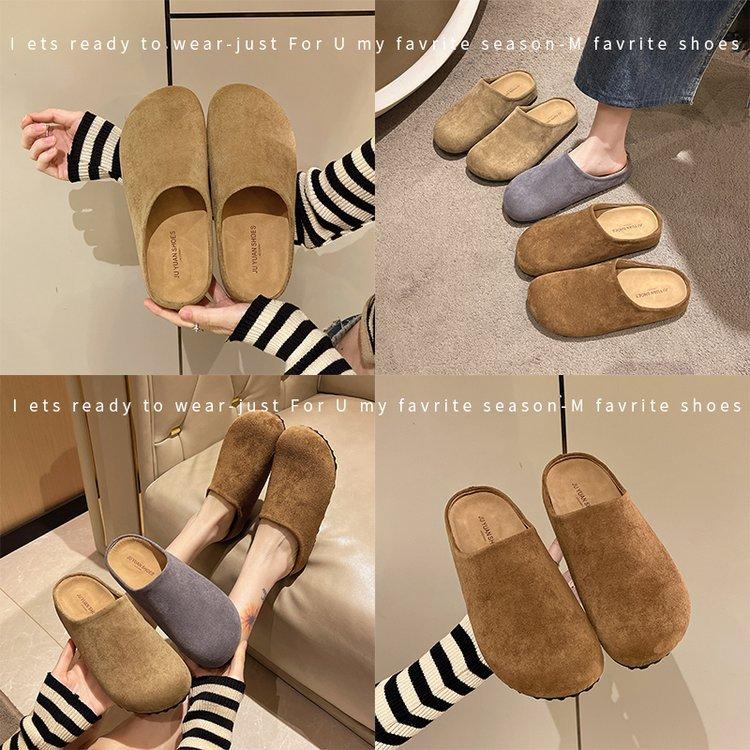 Comfort Is Everywhere, Intimate, Always In the Cow Suede (matte Leather) Flat Bottom Heel (3-5cm)