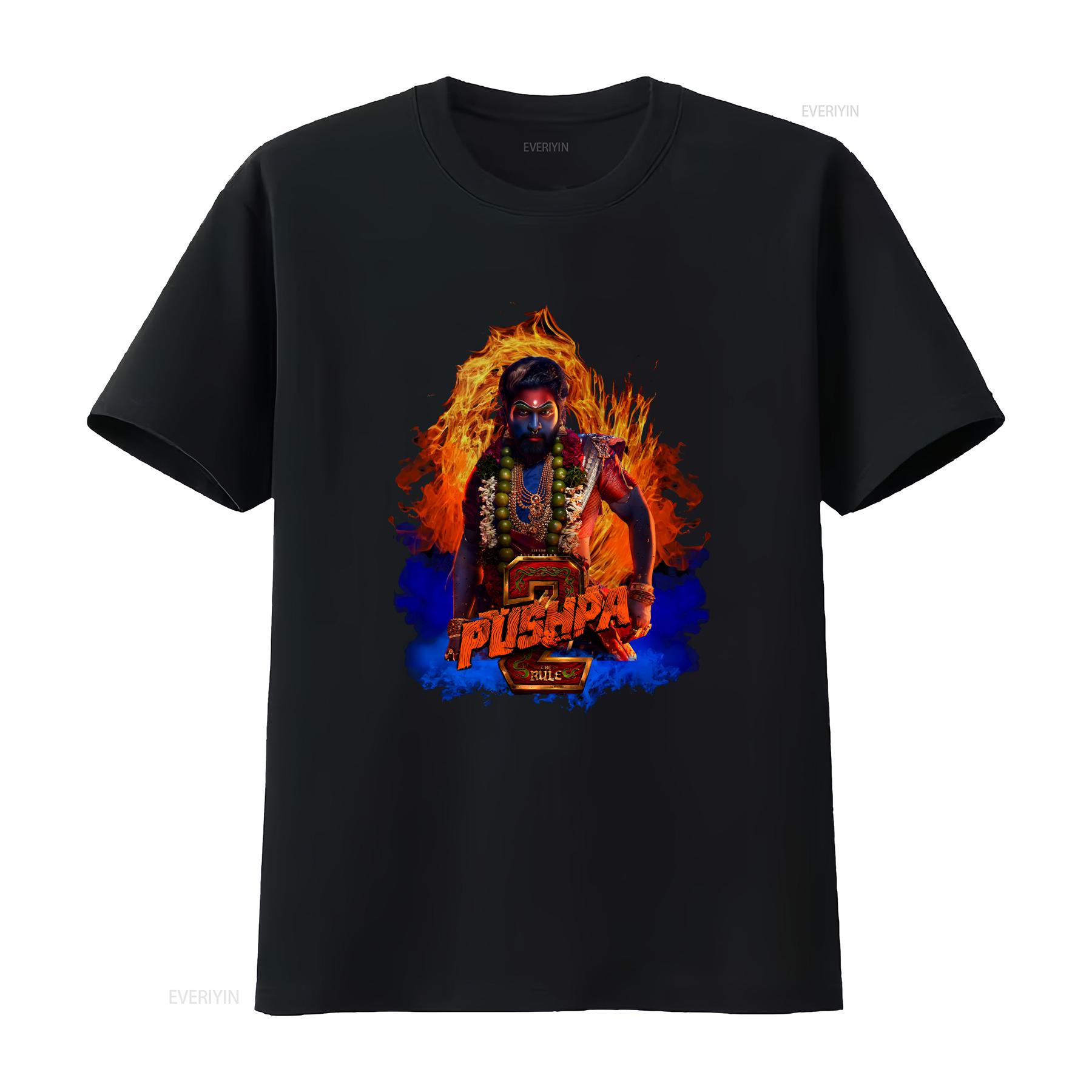 

Pushpa 2 l Allu Arjun Indian actor movie Desi Tollywood Kollywood South Asian T Shirt vintage Washed graphic Casual Stretched 4XL