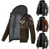 Men's Casual Camouflage Sports Sweatshirt Long Sleeve Zipper Hooded Jacket Coat